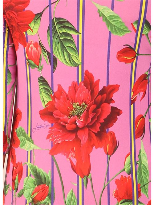 Vestito sartoriale jersey a fiori Laboratorio Capri | TRAGARARIGAFUCSIAROSSA